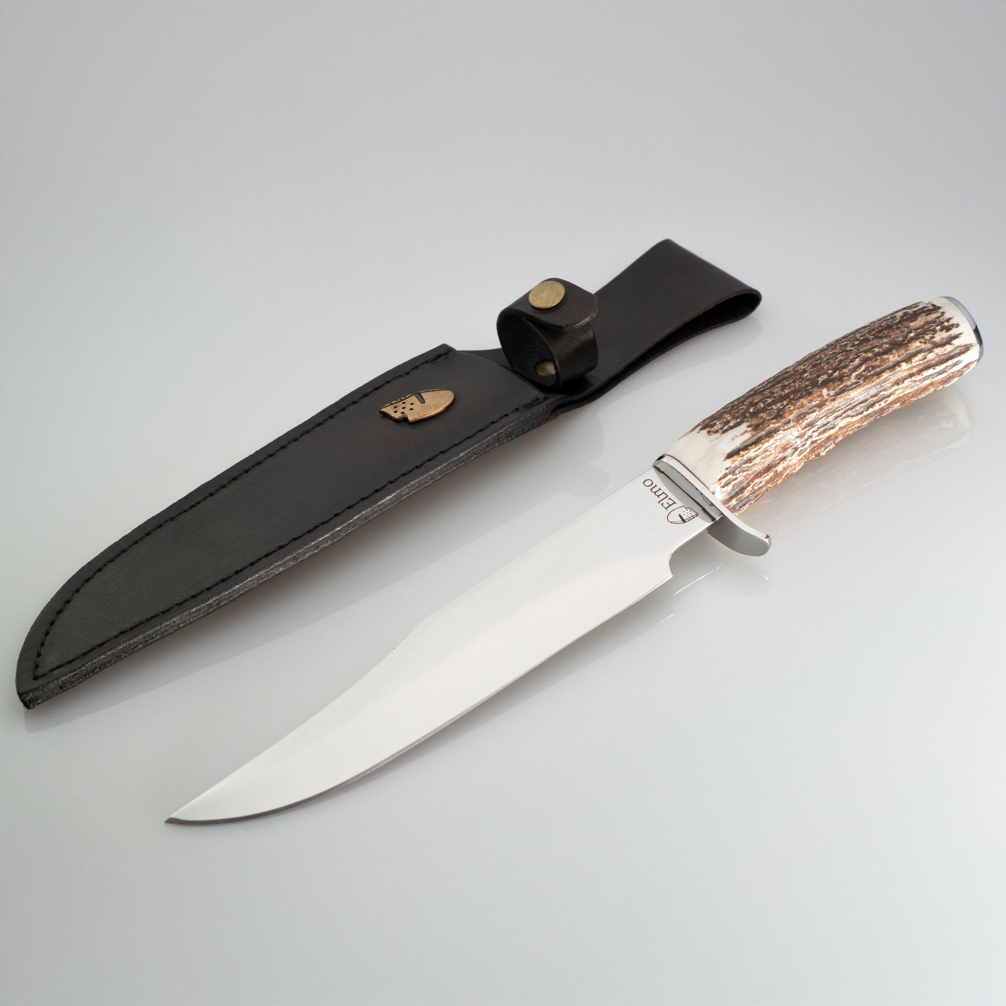 Faca Caça Elmo Cabo Chifre de Cervo 8"