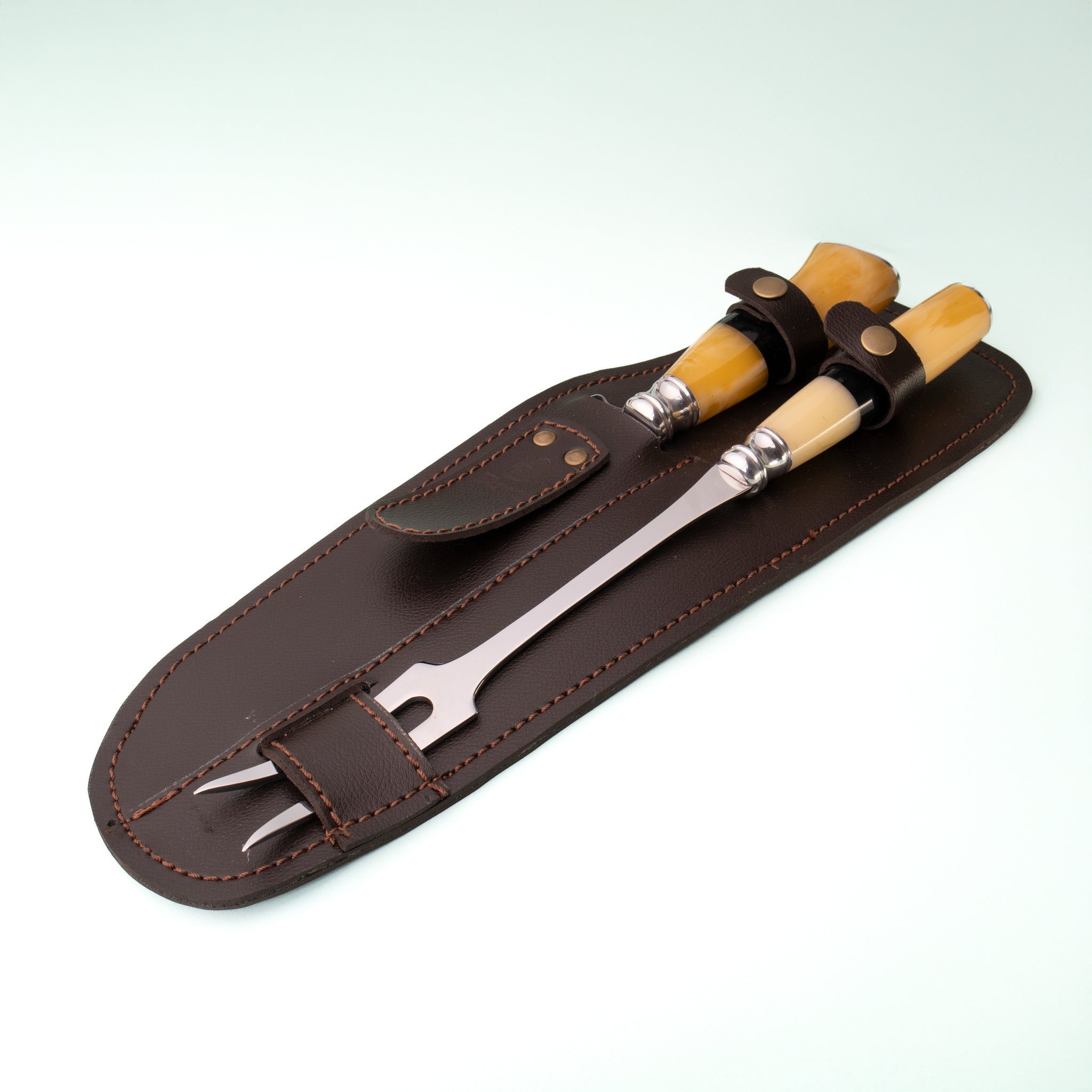 Conjunto Faca e Garfo AL Cabo Osso e Chifre 8"