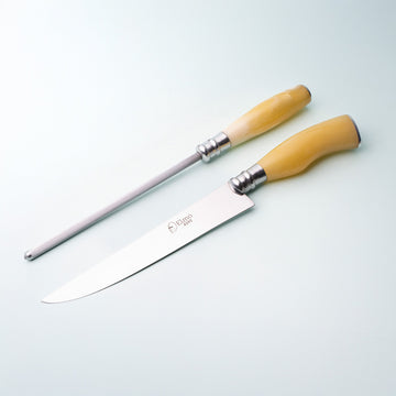 Conjunto Faca e Chaira AL 7 Polegadas Cabo Osso