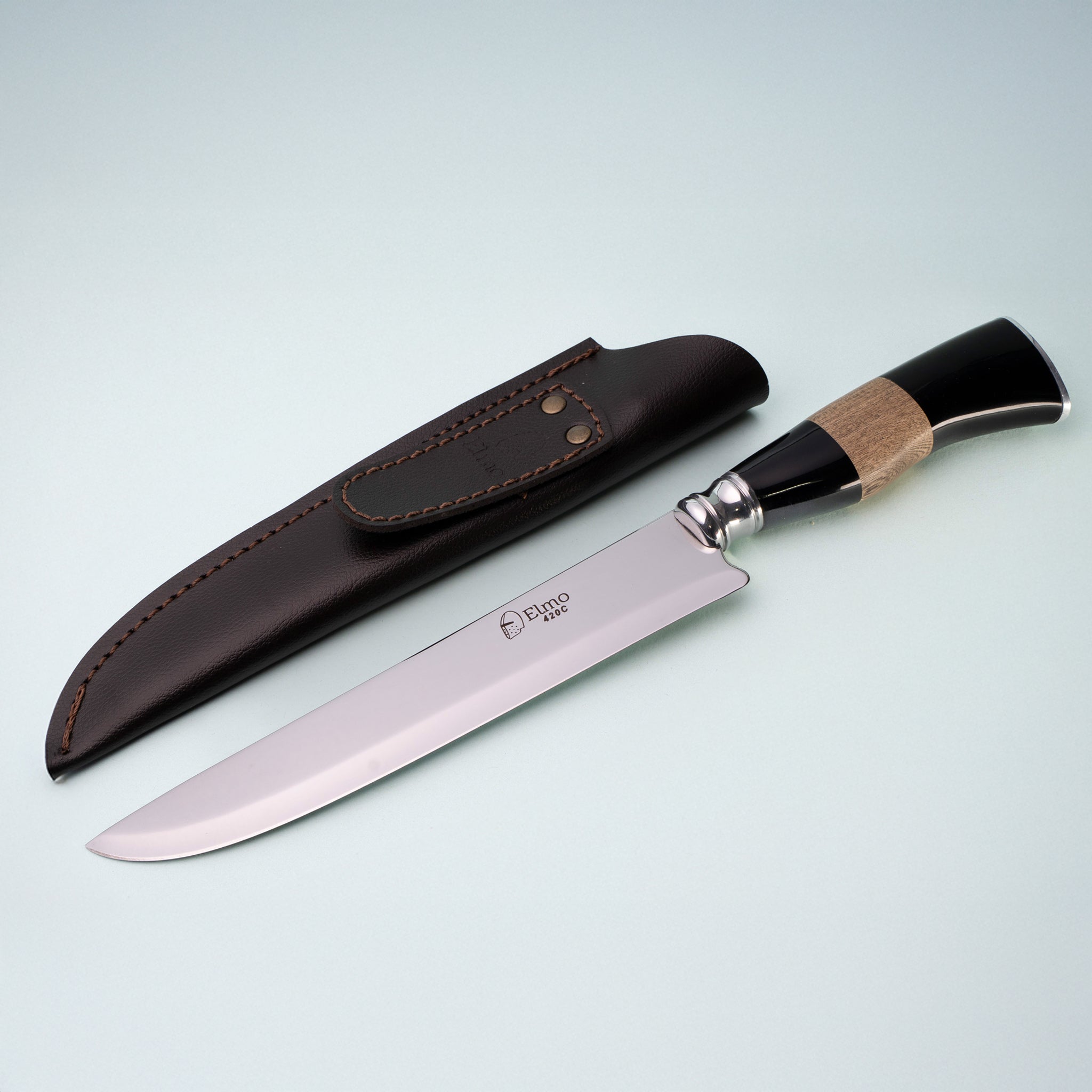 Faca Elmo AL Cabo Chifre e Madeira 7"