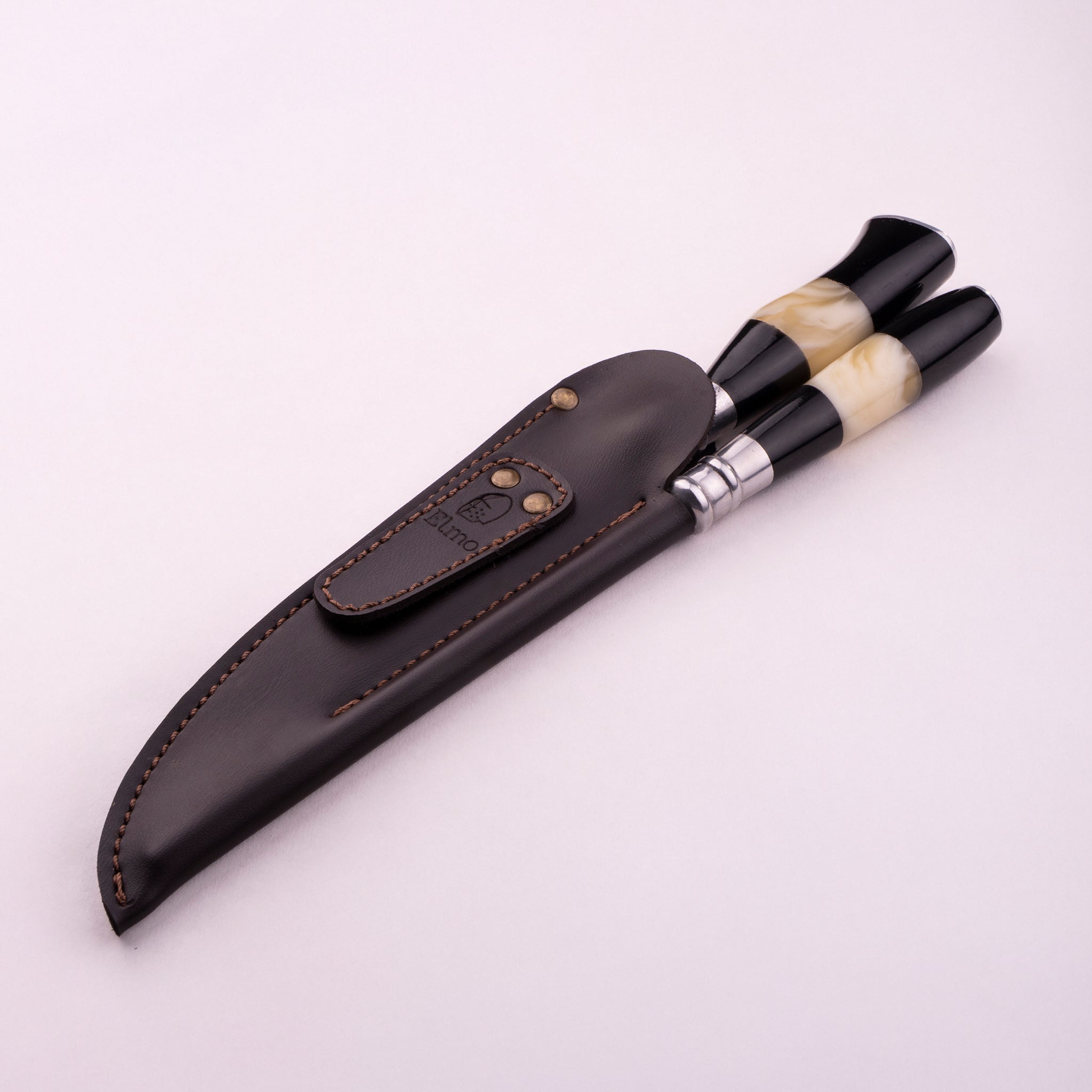 Conjunto Faca e Chaira AL Cabo Chifre Osso