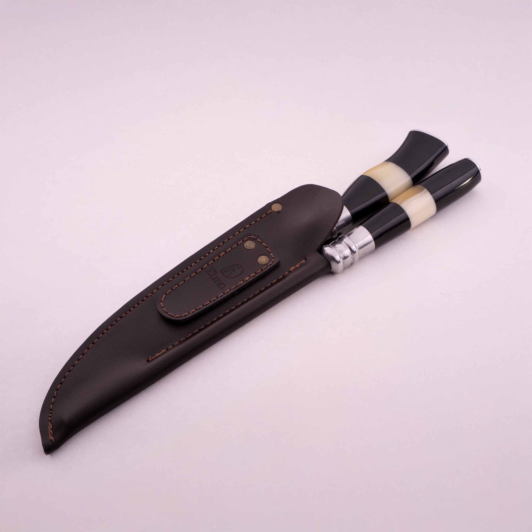 Conjunto Faca e Chaira AL Cabo Chifre Osso