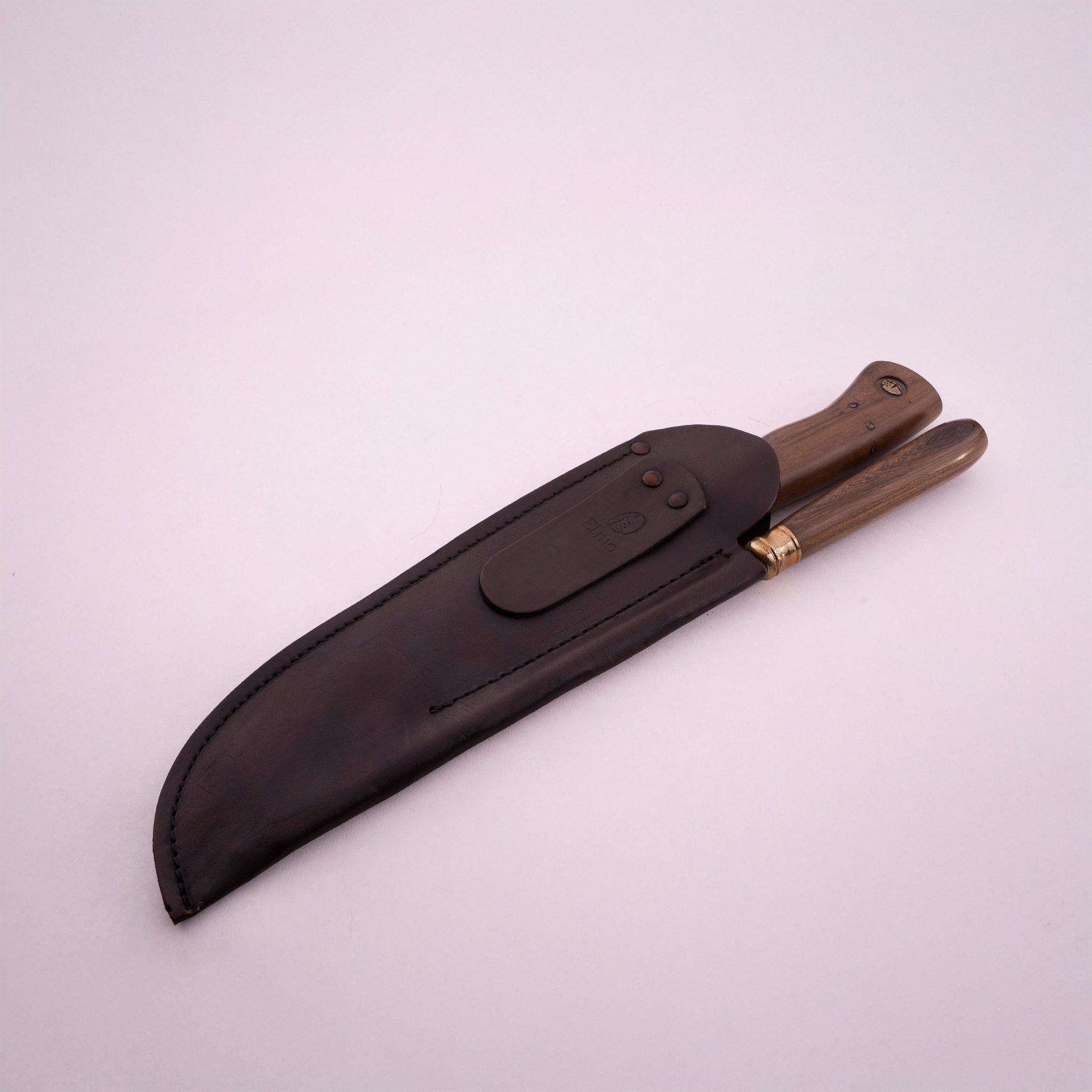 Conjunto Faca e Chaira Churrasco Cabo de Madeira 8"