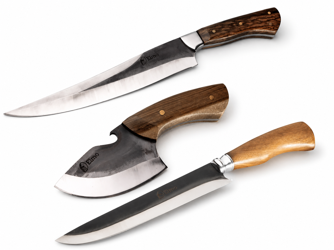 KIT Brut Forge | Faca para Churrasco + Faca Muladeira + Faca General