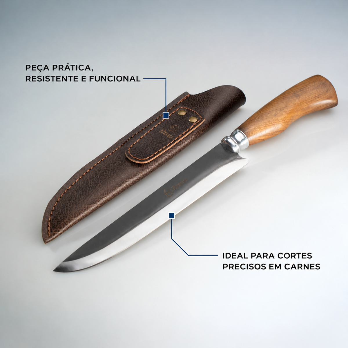 Faca AL Brut Forge 8 Polegadas com Cabo de Madeira – foto 3