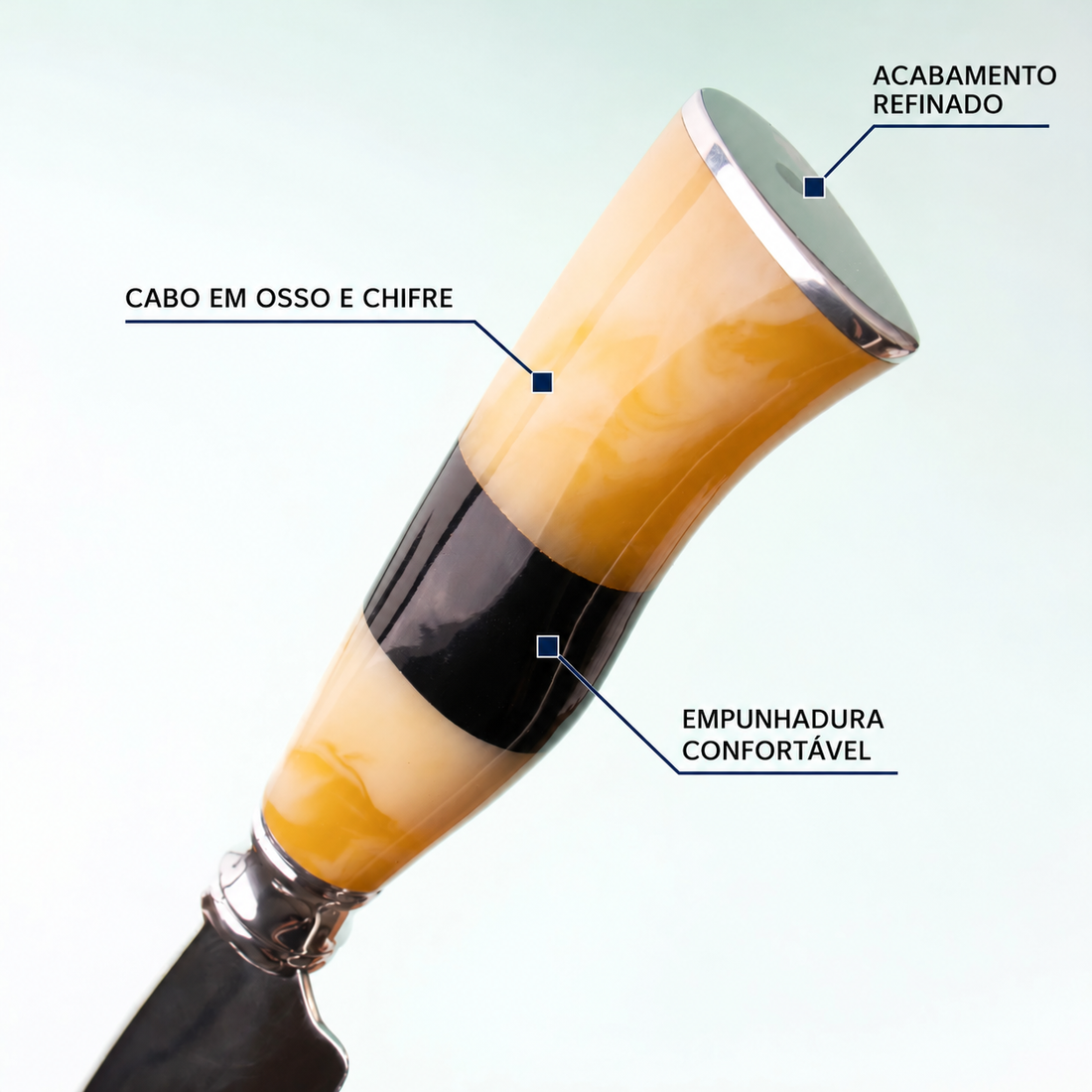 Conjunto Faca e Garfo AL Cabo Osso e Chifre 8 Polegadas