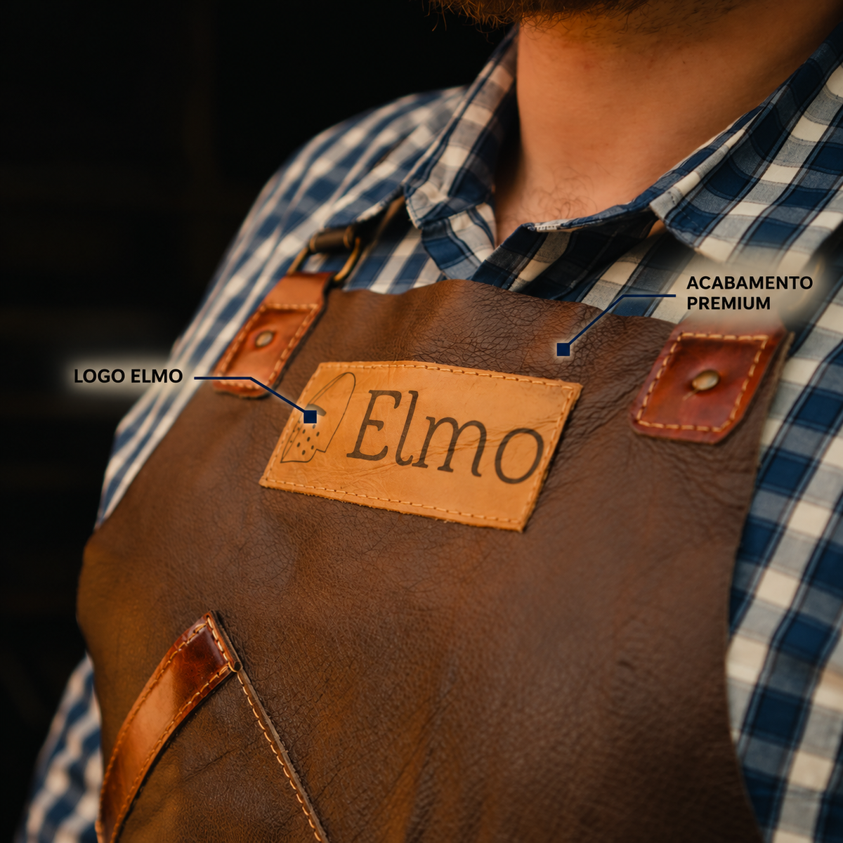 Avental Elmo em Couro Legítimo – foto 5