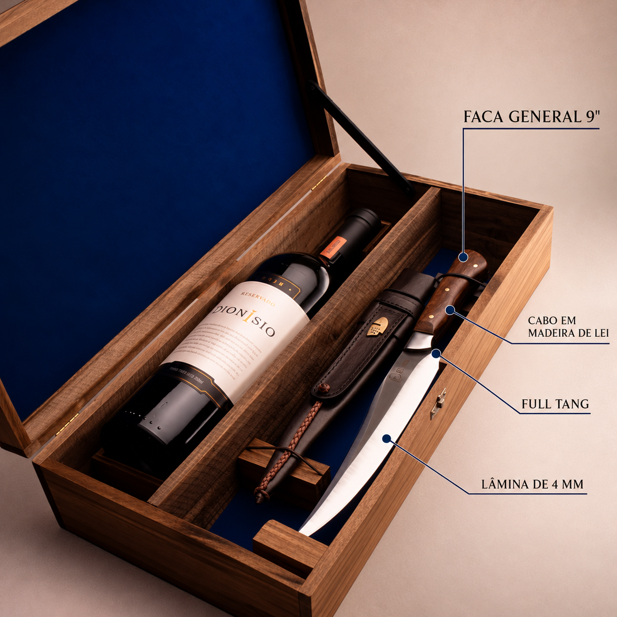 Kit Elmo & Ravanello | Faca General 9" + Vinho Dionisio 2018 – foto 2
