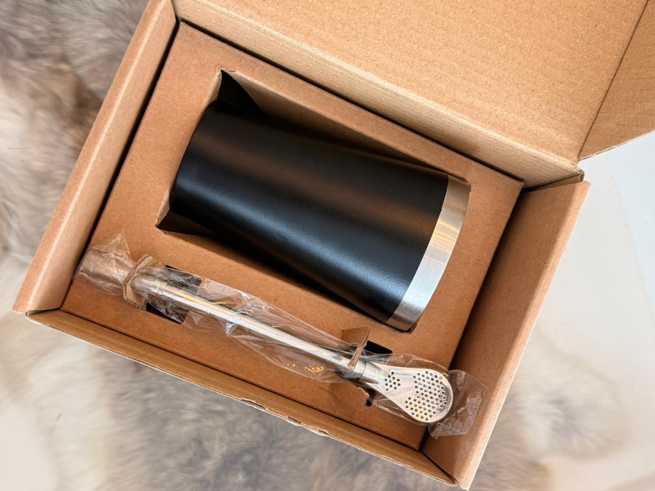 Copo Para Tererê Em Aço Inox Com Canudo