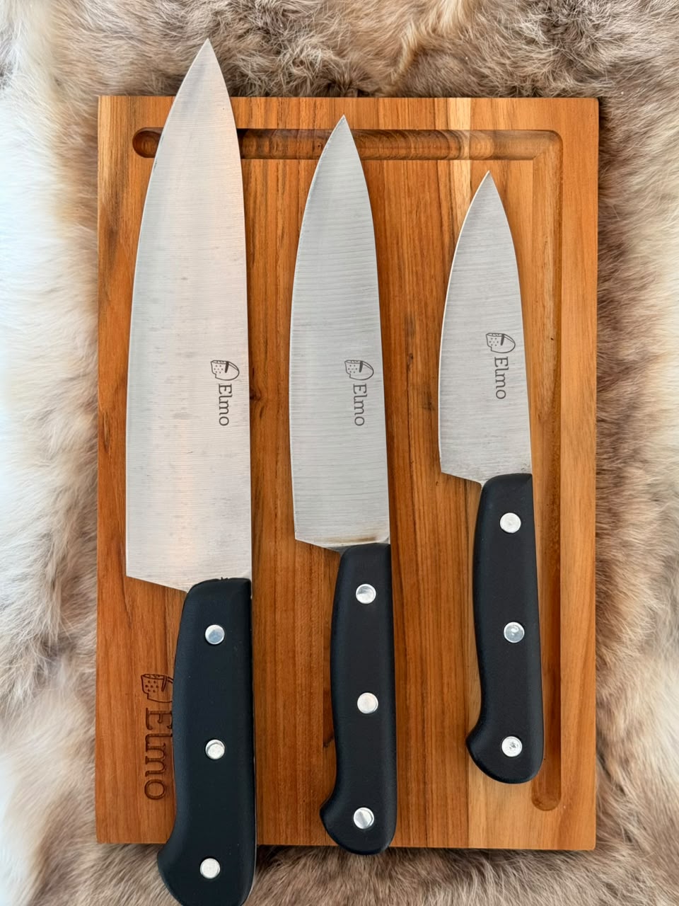 Conjunto do Chef | Facas Gourmet de 5, 7 e 9 Polegadas