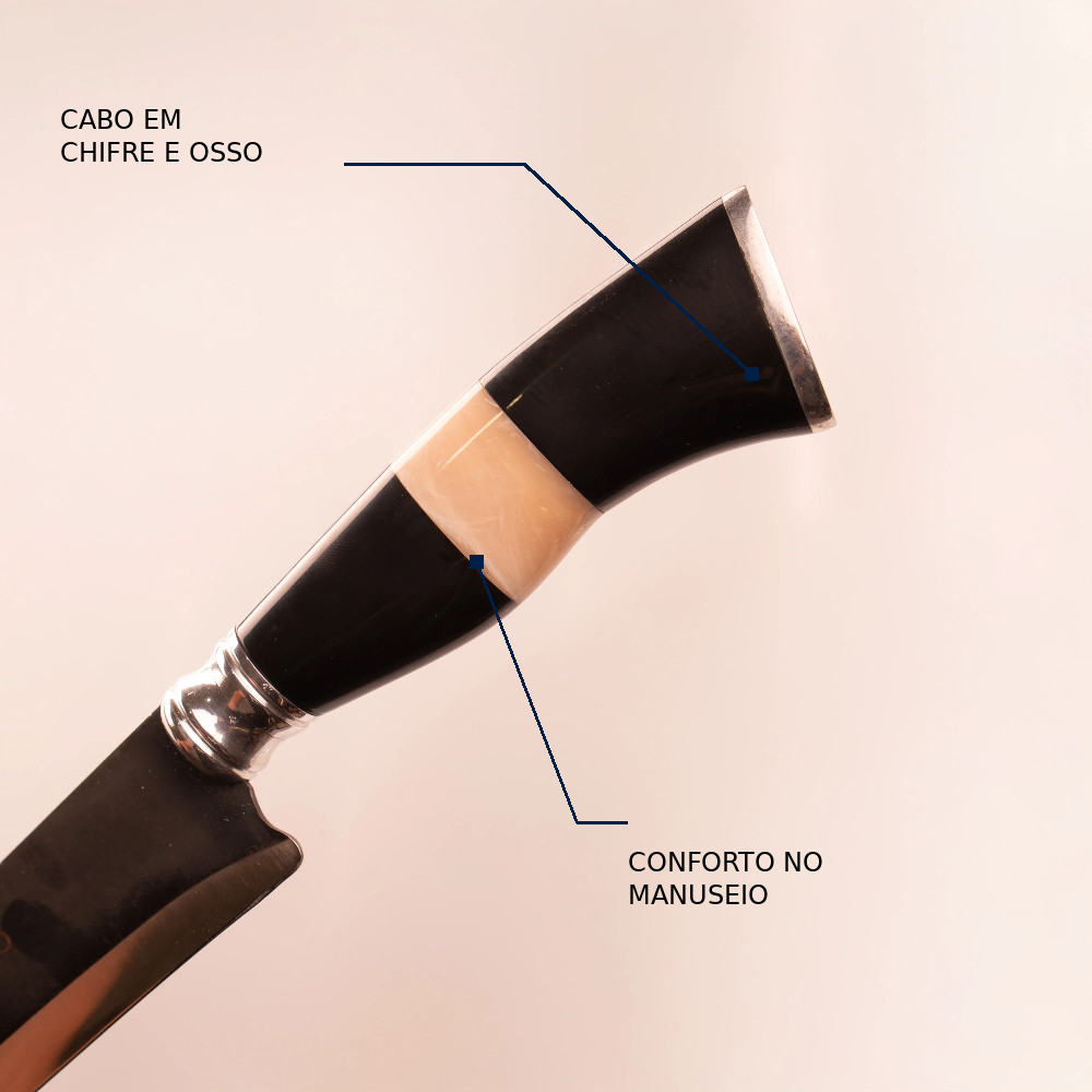 Faca AL Brut Forge 8 Polegadas com Cabo em Chifre e Osso – foto 4